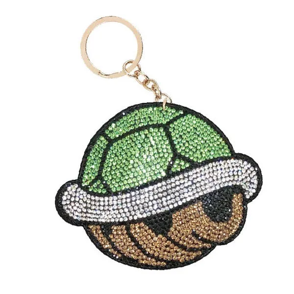super-mario-green-shell-anh-nger-glitter-9-5-cm-kunstleder image 1