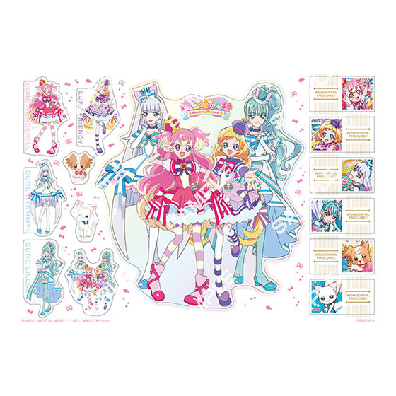 kameco-wonderful-precure-flat-gashapon-stickerbogen-papier image 1