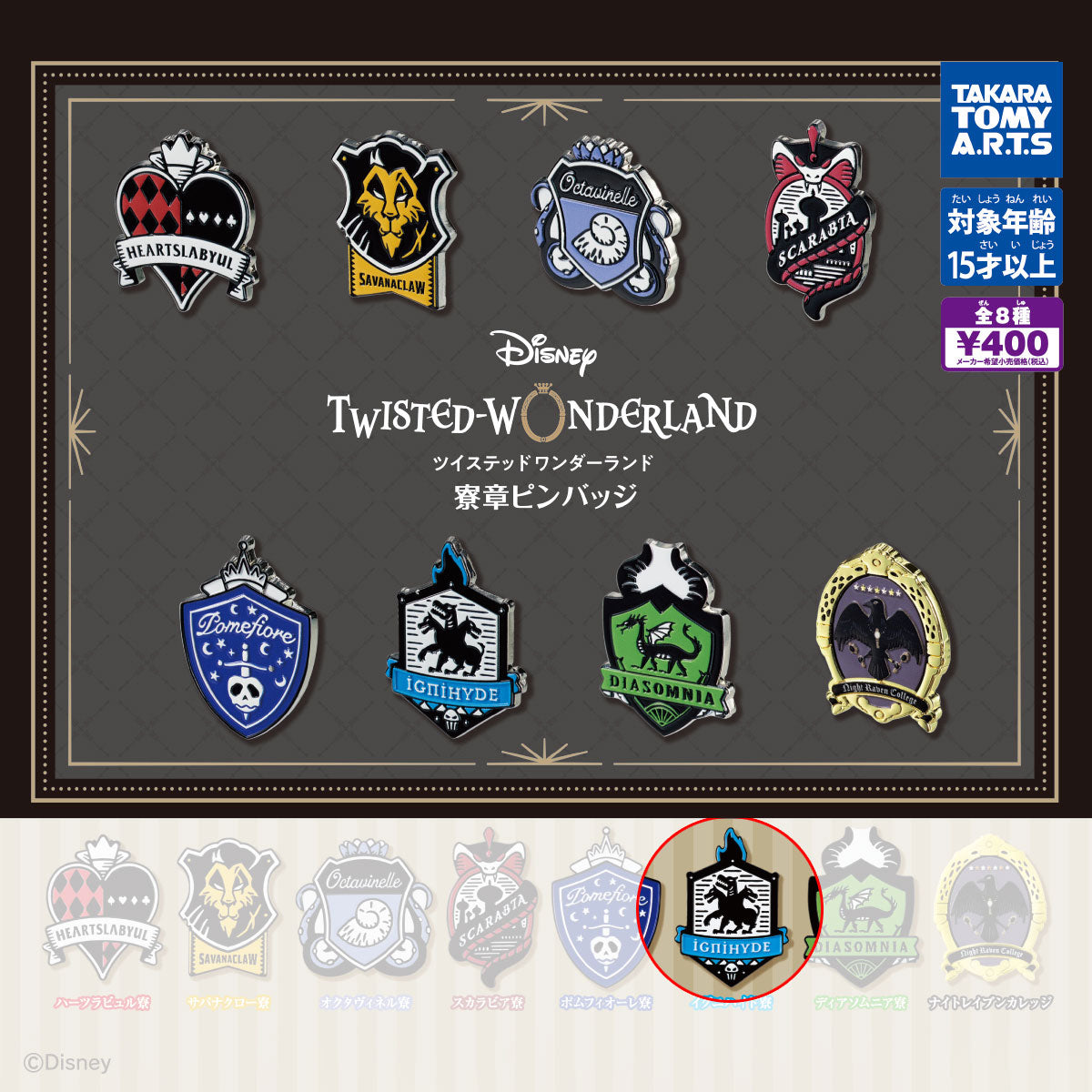 kameco-twisted-wonderland-ignihyde-pin-dormitory-emblem-metall image 1