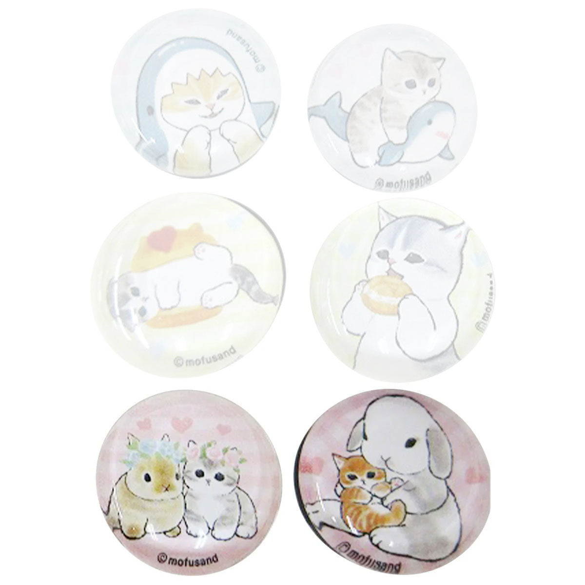 mofusand-bunny-glas-magnete-set-katze image 1