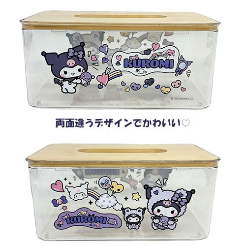 kameco-sanrio-kuromi-clear-tissue-case-taschentuchbox-bambus image 2