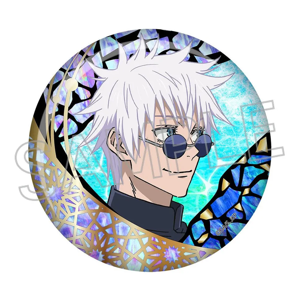 kameco-jujutsu-kaisen-gojo-button-b-foil-stamp-7-5-cm image 1