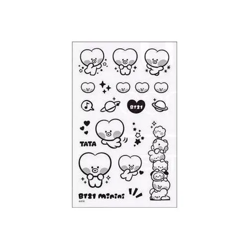 bt21-minini-tata-tattoo-stickerbogen-water-decal image 1