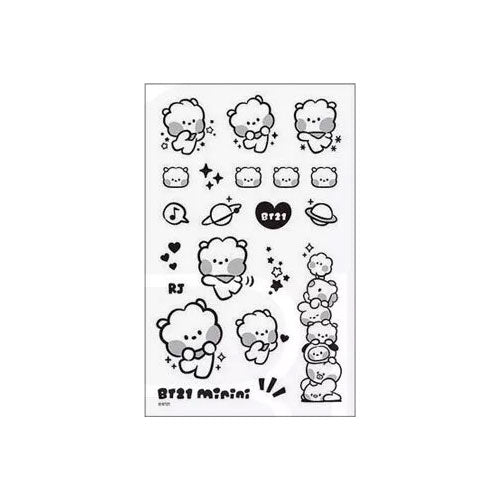 kameco-bt21-minini-tattoo-stickerbogen-rj-18-5-cm image 1
