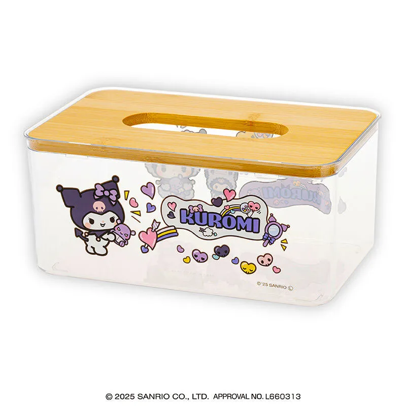 kameco-sanrio-kuromi-clear-tissue-case-taschentuchbox-bambus image 1