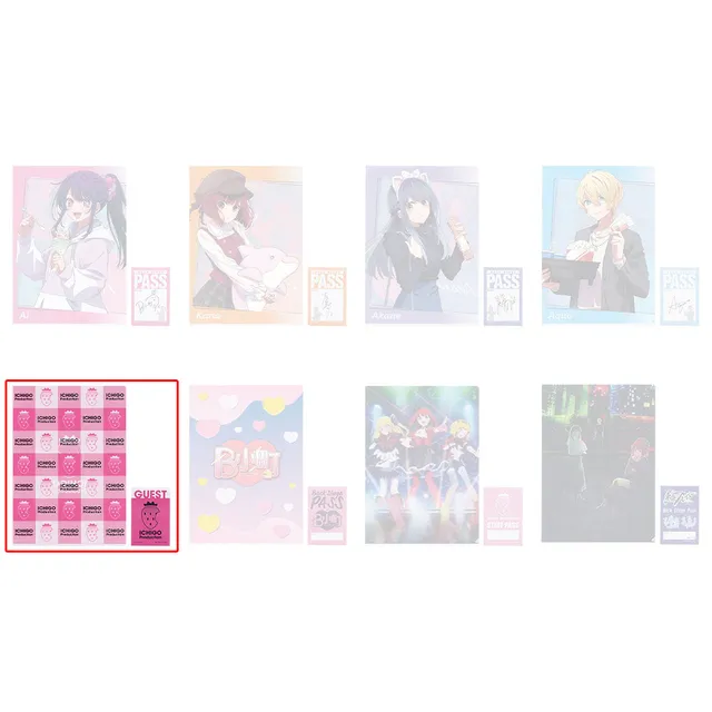 kameco-oshi-no-ko-ichigo-production-clearfile-sticker-set-a4 image 1