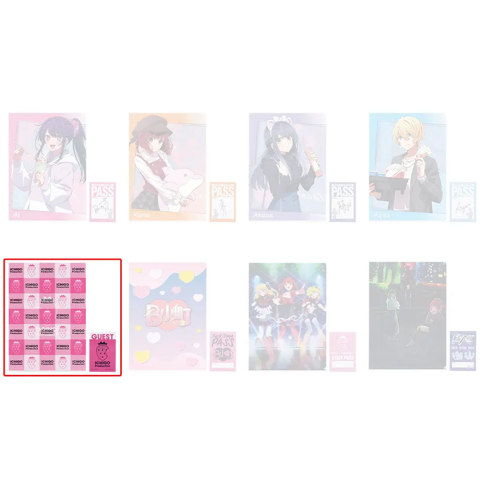 kameco-oshi-no-ko-ichigo-production-clearfile-sticker-set-a4 image 1