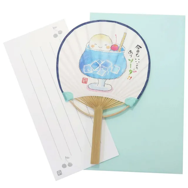 kameco-kawaii-gru-karten-f-cher-set-cream-soda-holz-papier image 1