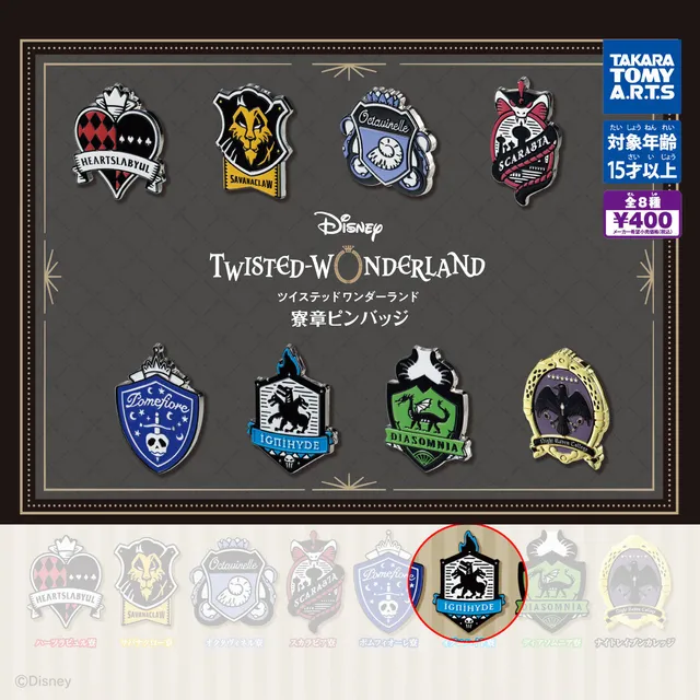 kameco-twisted-wonderland-ignihyde-pin-dormitory-emblem-metall image 1