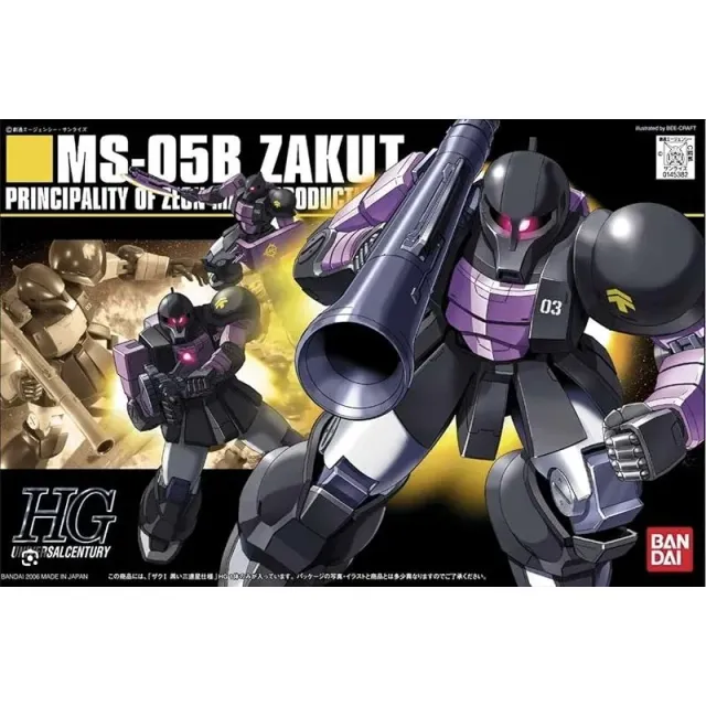 bandai-gundam-hguc-068-zaku-i-black-tri-stars-1-144-gunpla image 1