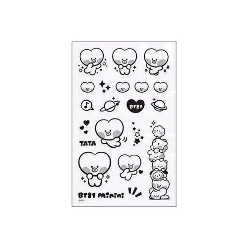 bt21-minini-tata-tattoo-stickerbogen-water-decal image 1