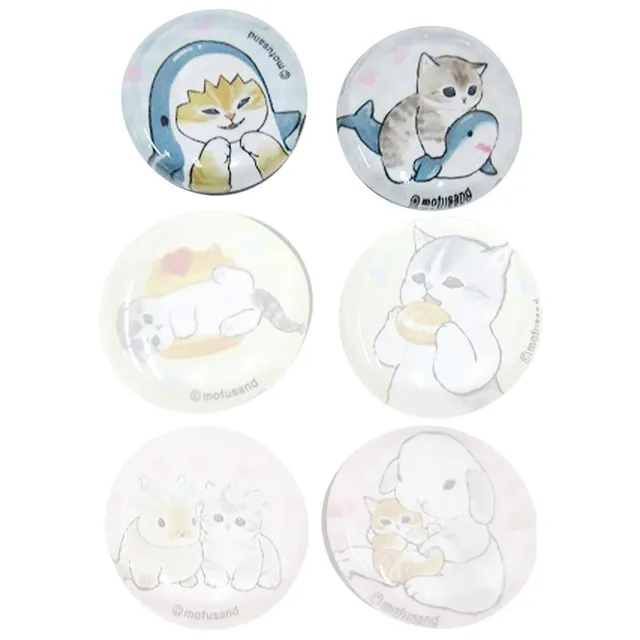 mofusand-glas-magnet-set-shark-2-5-cm-katze image 1