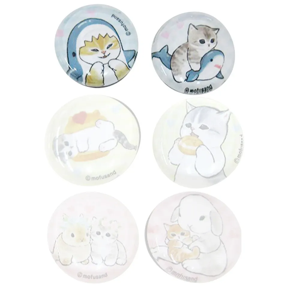 mofusand-glas-magnet-set-shark-2-5-cm-katze image 1