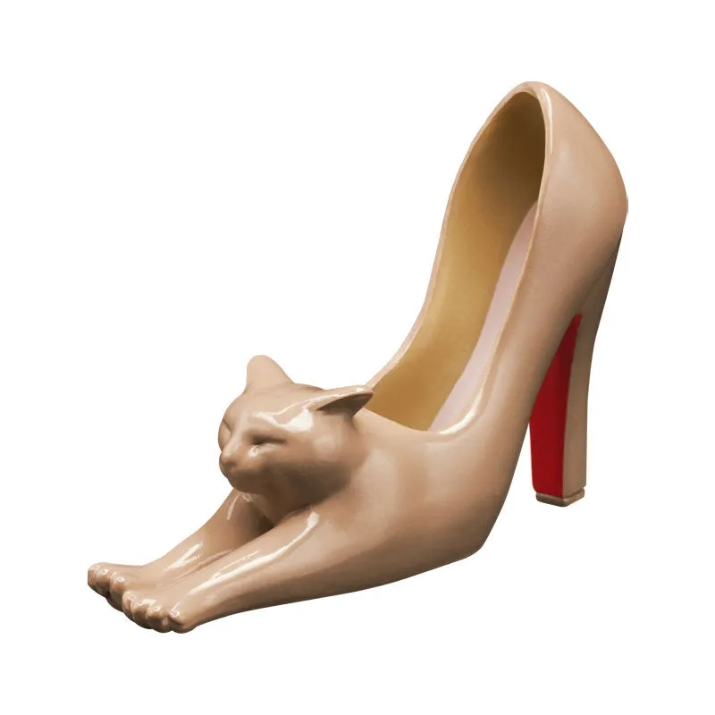 kameco-high-heel-cats-figur-beige-5-cm-gashapon image 1