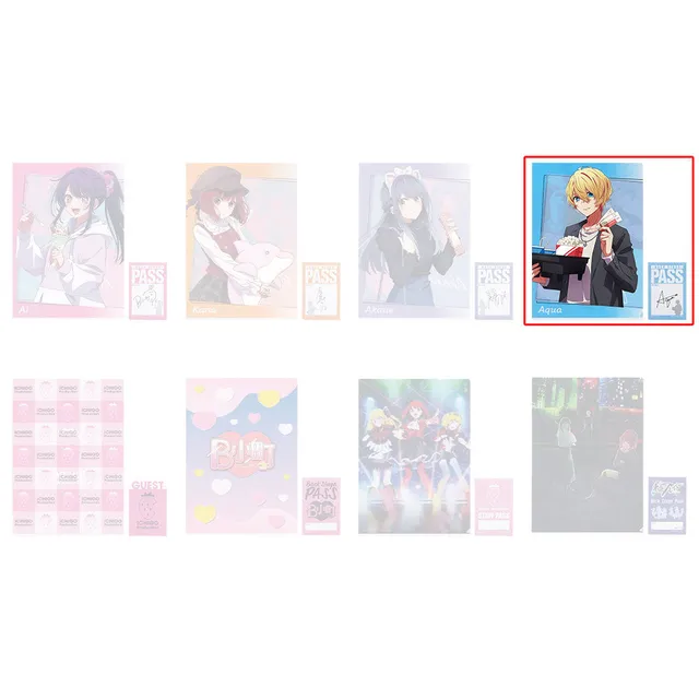 oshi-no-ko-aqua-hoshino-clearfile-sticker-set-h-prize-a4 image 1