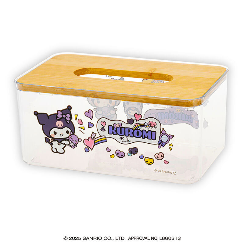 kameco-sanrio-kuromi-clear-tissue-case-taschentuchbox-bambus image 1