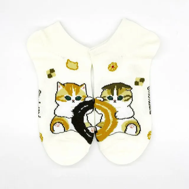 mofusand-donut-nyan-socken-36-40-creme-kurzsocken image 1