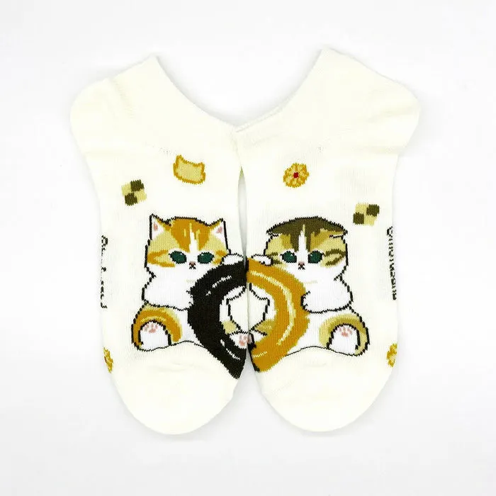 mofusand-donut-nyan-socken-36-40-creme-kurzsocken image 1