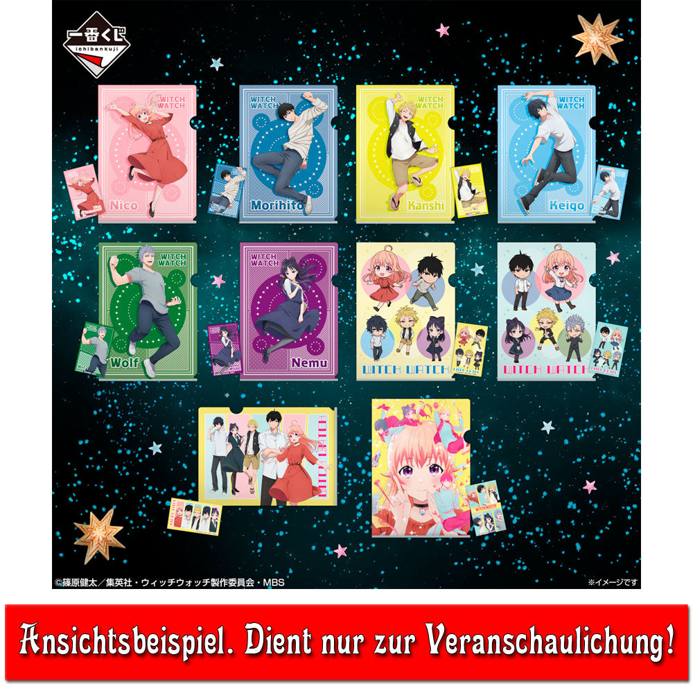 witch-watch-clearfile-sticker-c-kuji-a4-set image 2