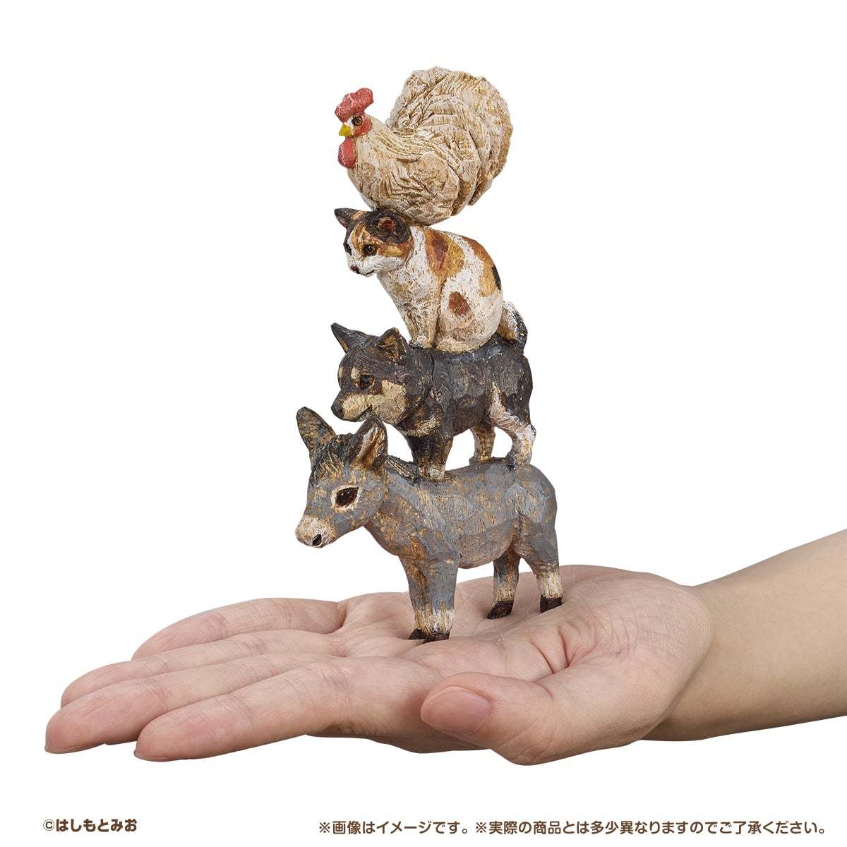 kameco-bremer-stadtmusikanten-figur-mio-hashimoto-wood-carving image 2