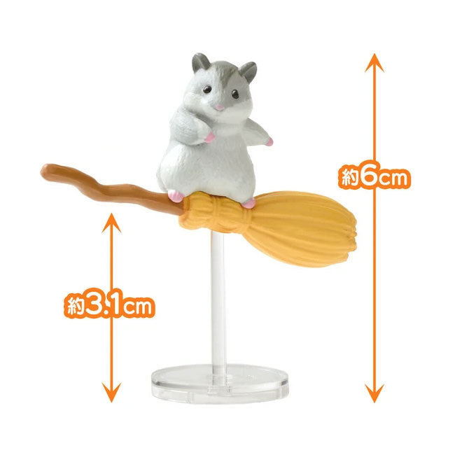 kameco-figur-cute-animals-hamster-flying-broom-gashapon-6-cm image 1