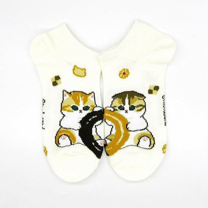 mofusand-donut-nyan-socken-36-40-creme-kurzsocken image 1