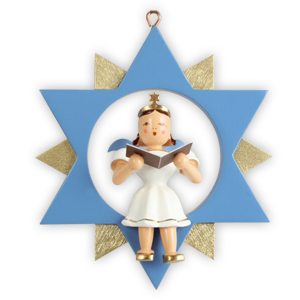 blank-engel-im-stern-farbig-holzfigur-handbemalt image 1