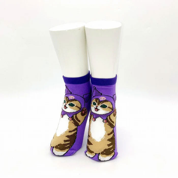 mofusand-x-sanrio-socken-kuromi-gr-38-40-baumwolle image 2