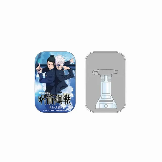 jujutsu-kaisen-gojo-geto-aufstell-button-wei-blech-7-5x5-cm image 1
