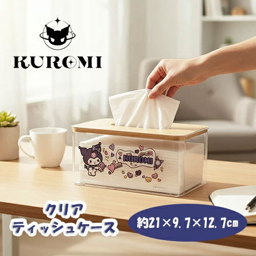 kameco-sanrio-kuromi-clear-tissue-case-taschentuchbox-bambus image 3