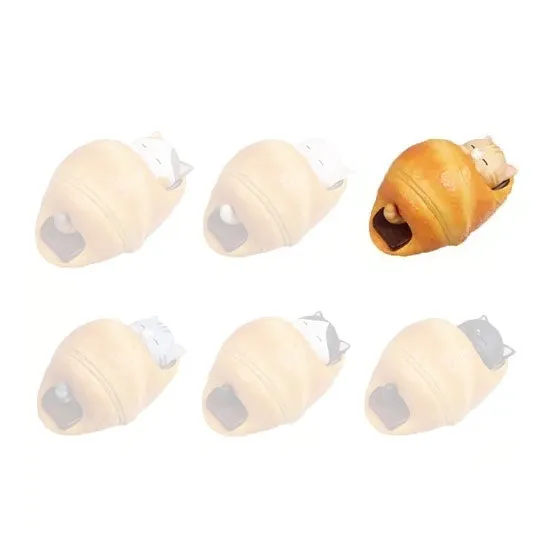 sleeping-cat-in-a-croissant-gashapon-figur-tora-5-cm image 1