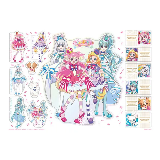 kameco-wonderful-precure-flat-gashapon-stickerbogen-papier image 1