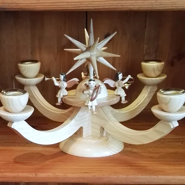 blank-adventsleuchter-faltenrockengel-kerzenhalter-holz-handgefertigt image 1